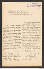 k.k. naturhistorisches Hofmuseum, Intendanzakten 1885-1896 (Hauer), Aktenzahl Z.286/1893, Seite 1